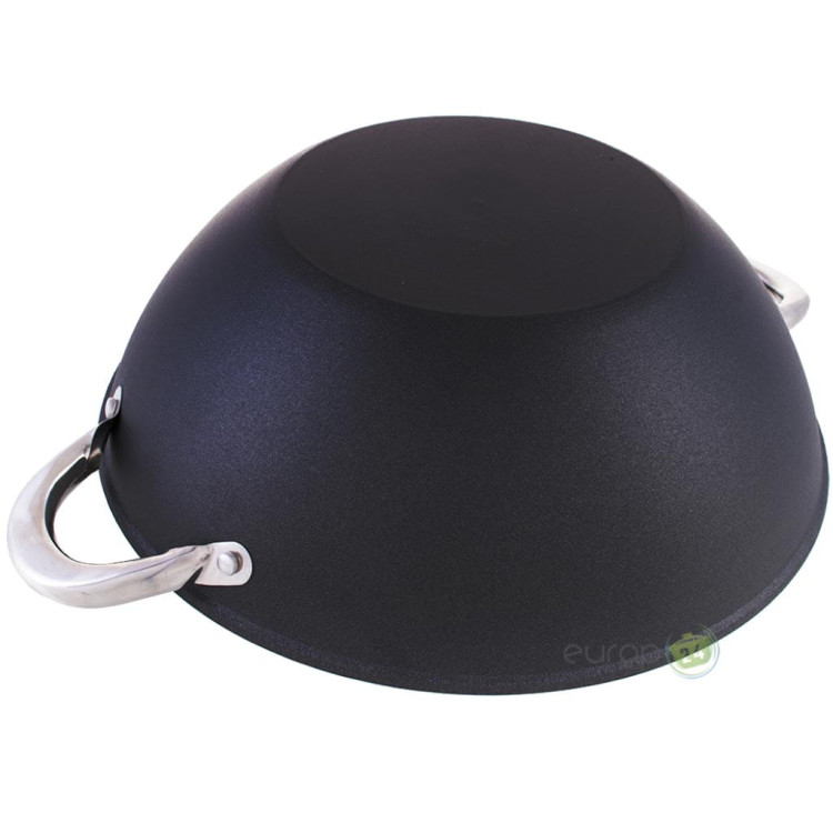 Wok żeliwny Kamille 4815MR 26cm z pokrywką i sztućcami indukcja Wok żeliwny Kamille 4815MR 26cm z pokrywką i sztućcami indukcja