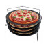 Blaszki do pizzy marmurkowe x4 ze stojakiem czteropoziomowym Kinghoff 1553 Okrągłe blachy 32 cm