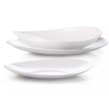 Serwis obiadowy Bormioli Prometeo 18 elementów biały talerze dla 6 osób