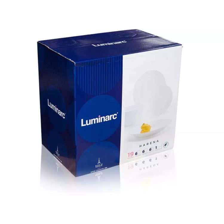 Serwis obiadowy Harena Luminarc 19 elementów białe talerze dla 6 osób Serwis obiadowy Harena Luminarc 19 elementów białe talerze dla 6 osób