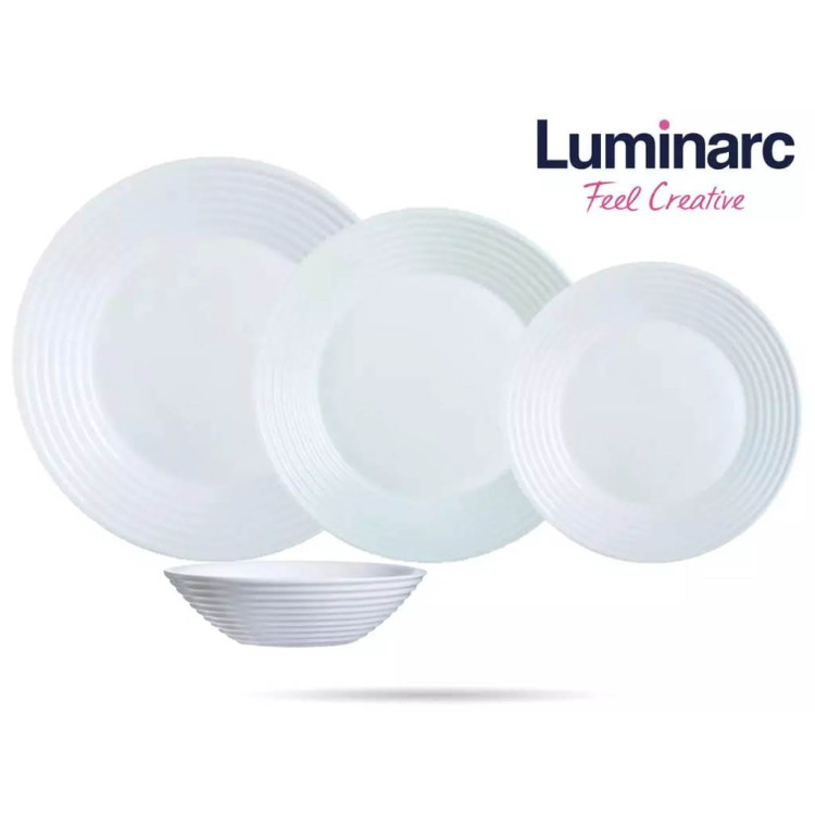 Serwis obiadowy Harena Luminarc 24 elementy białe talerze dla 6 osób Serwis obiadowy Harena Luminarc 24 elementy białe talerze dla 6 osób