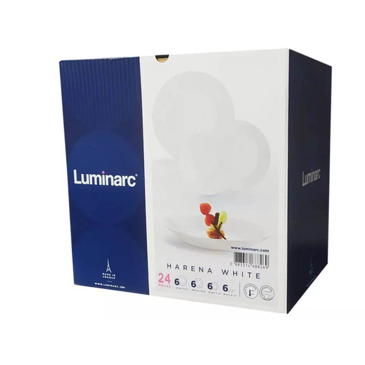 Serwis obiadowy Harena Luminarc 24 elementy białe talerze dla 6 osób Serwis obiadowy Harena Luminarc 24 elementy białe talerze dla 6 osób
