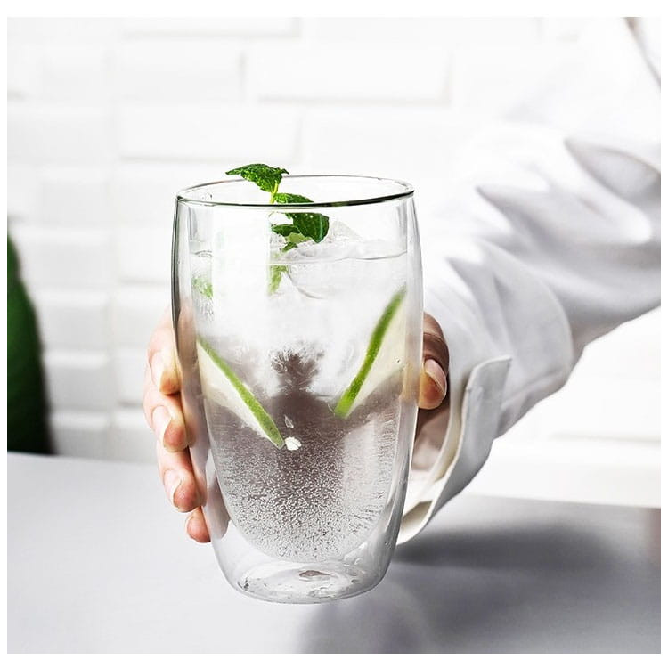 Szklanki termiczne MG Home 450 ml do kawy latte zestaw 2 sztuki Szklanki termiczne MG Home 450 ml do kawy latte zestaw 2 sztuki