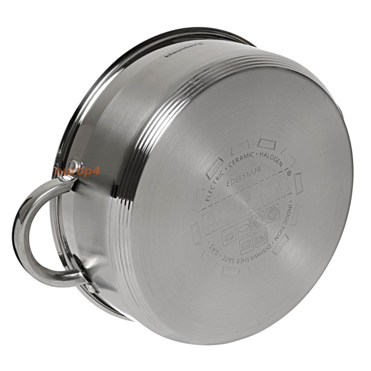 Garnek Klausberg KB 7173 Gaz Indukcja 4.6 L stalowy z pokrywką Garnek Klausberg KB 7173 Gaz Indukcja 4.6 L stalowy z pokrywką