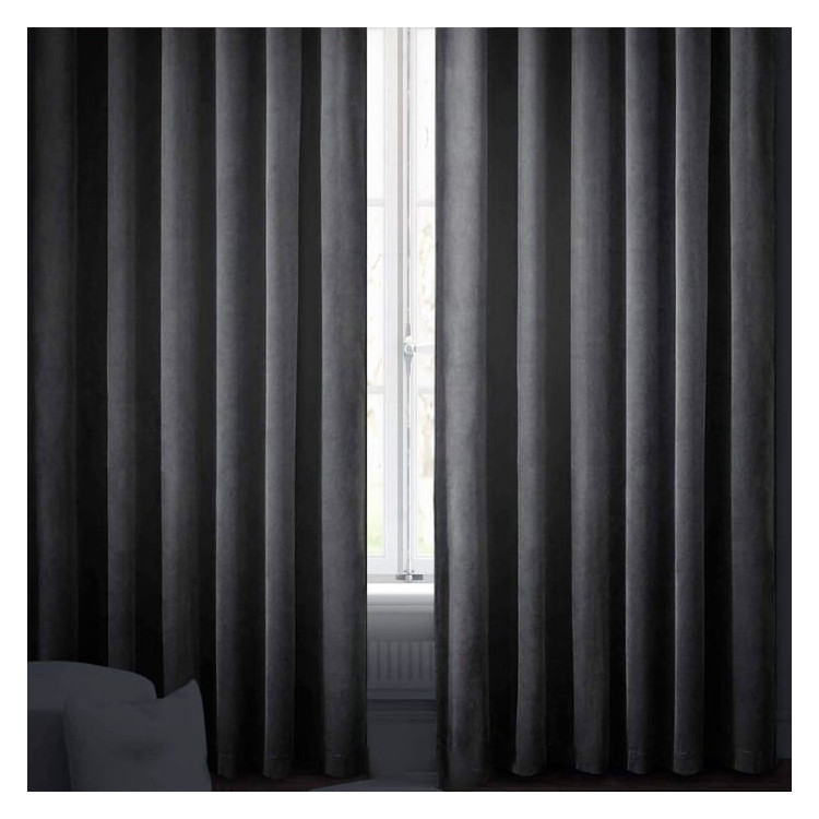 Zasłony grube Velvet na taśmie 140x250 cm butelka ciemna