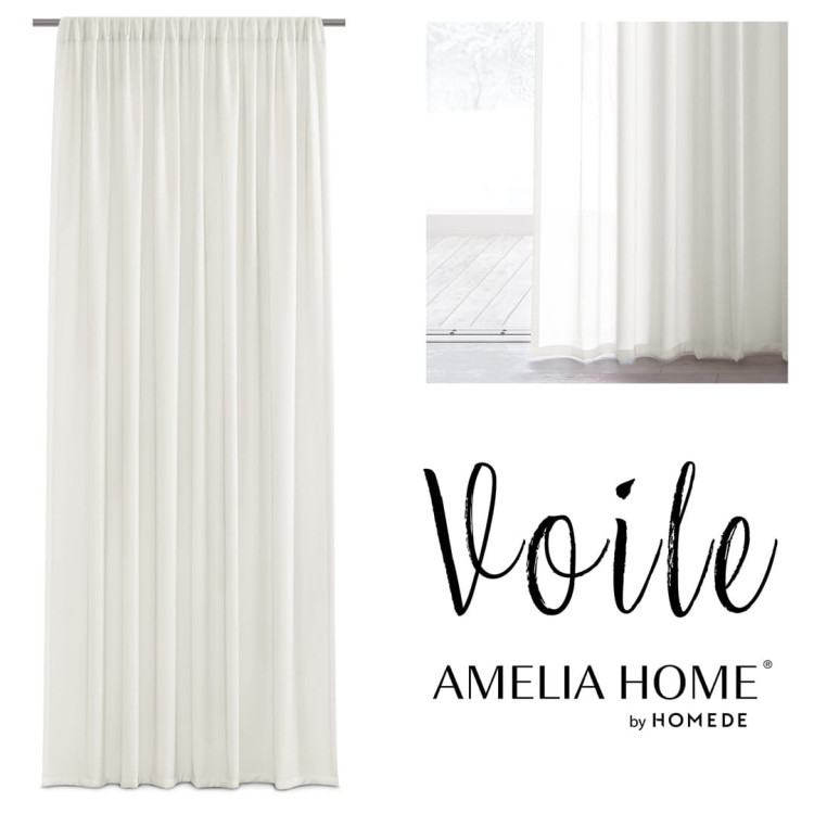 Firany woalowe 140x250 Voile na taśmie kremowe Firany woalowe 140x250 Voile na taśmie kremowe