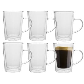 Szklanki termiczne z uchem Florina Malachit 340 ml zestaw 6 sztuk