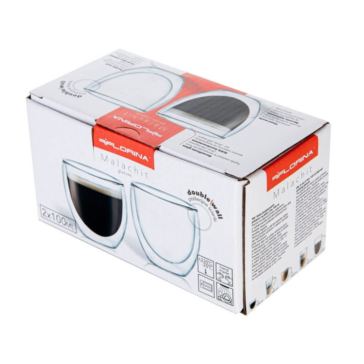 Szklanki termiczne do espresso Florina Malachit 100 ml zestaw 6 szklanek