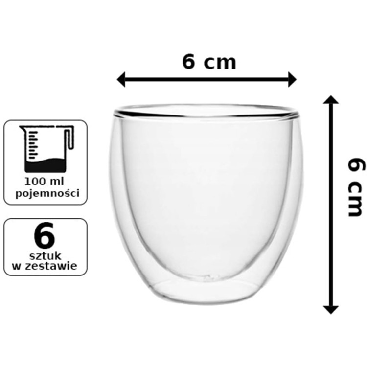 Szklanki termiczne do espresso Florina Malachit 100 ml zestaw 6 szklanek Szklanki termiczne do espresso Florina Malachit 100 ml zestaw 6 szklanek