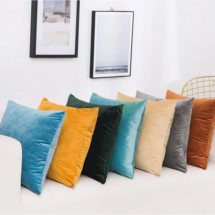 Poduszka dekoracyjna 50x50 velvet welurowa beżowa Poduszka dekoracyjna 50x50 velvet welurowa beżowa