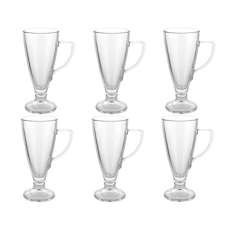 Szklanki na nóżce do latte Florina Cezar 250 ml zestaw 6 sztuk Szklanki na nóżce do latte Florina Cezar 250 ml zestaw 6 sztuk