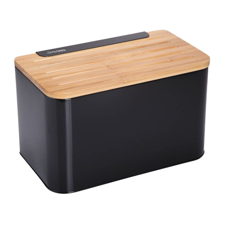 Chlebak z deską metalowy KingHoff KH 1071 czarny chlebaki pojemnik na pieczywo Chlebak z deską metalowy KingHoff KH 1071 czarny chlebaki pojemnik na pieczywo