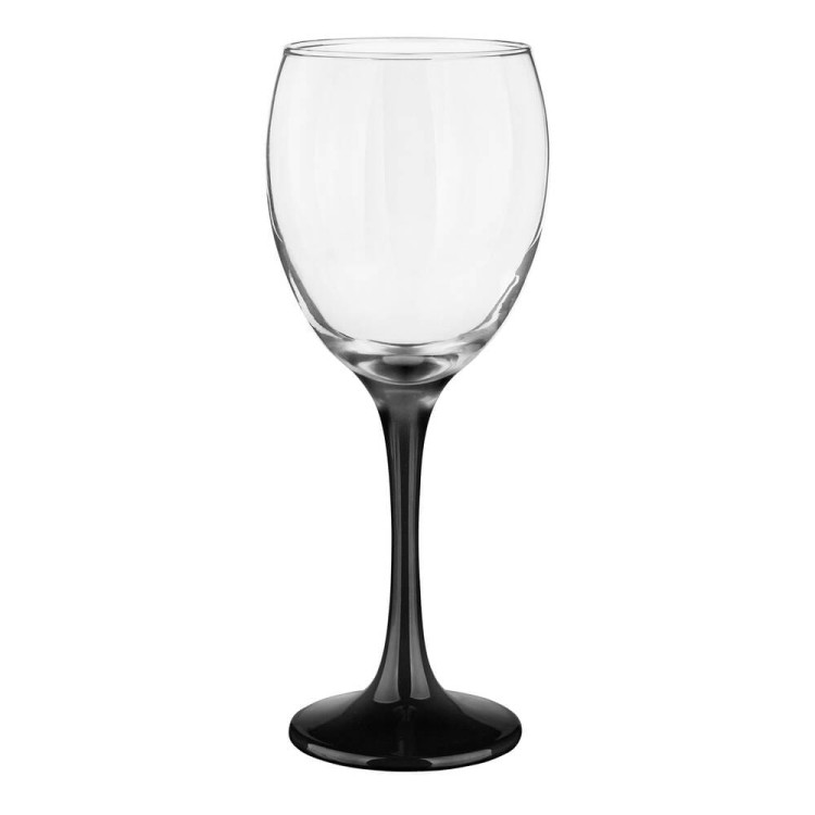 Kieliszki do wina  Glasmark 300 ml komplet 6 sztuk z czarną nóżką