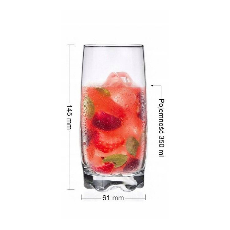Szklanki do drinków wysokie Glasmark kolorowe dno 350 ml zestaw 6 szklanek Szklanki do drinków wysokie Glasmark kolorowe dno 350 ml zestaw 6 szklanek