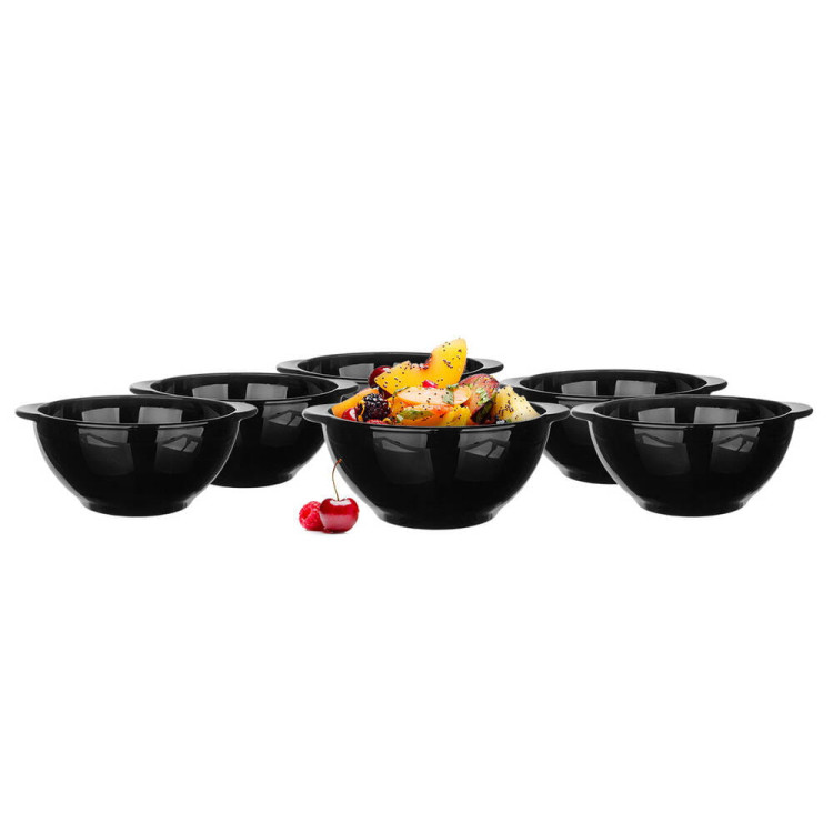 Salaterka flaczarka bulionówka 16 cm Glasmark czarne 460 ml zestaw 6 sztuk Salaterka flaczarka bulionówka 16 cm Glasmark czarne 460 ml zestaw 6 sztuk