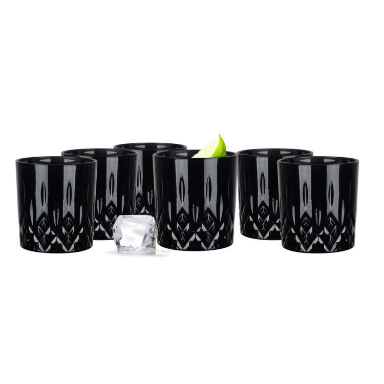 Szklanki do whisky drinków zestaw 6 szklanek 280 ml czarne