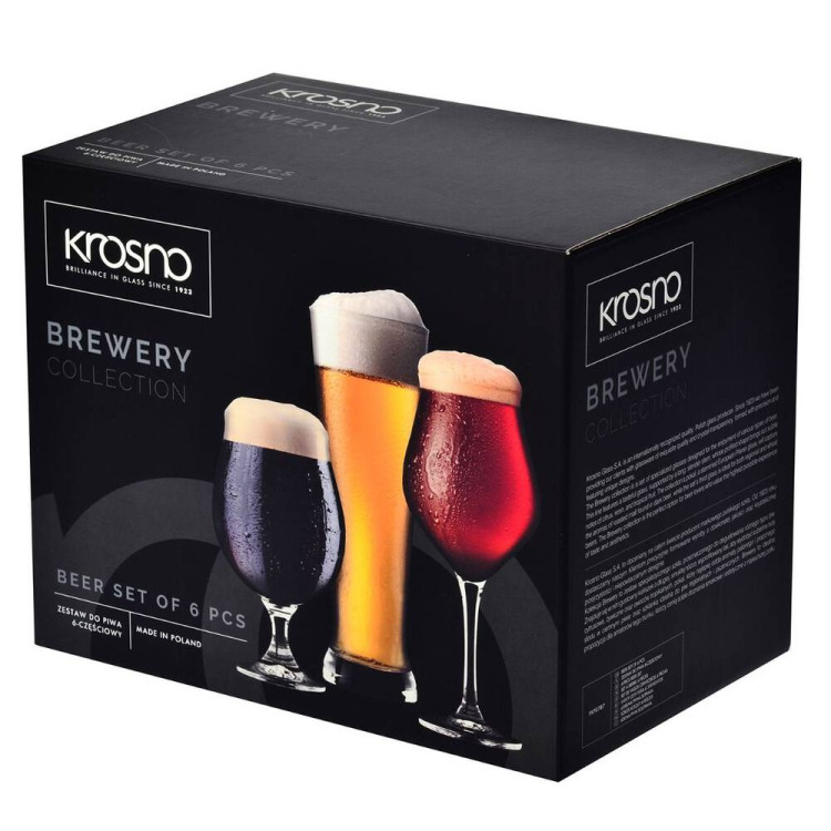 Zestaw konesera piwa Krosno Brewery zestaw 6 szklanek Zestaw konesera piwa Krosno Brewery zestaw 6 szklanek