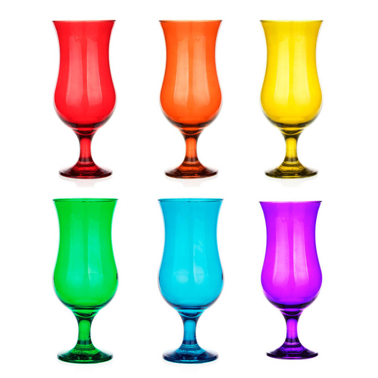 Szklanki na nóżce Glasmark kieliszki koktajlowe kolorowe 420 ml zestaw 6 sztuk Szklanki na nóżce Glasmark kieliszki koktajlowe kolorowe 420 ml zestaw 6 sztuk