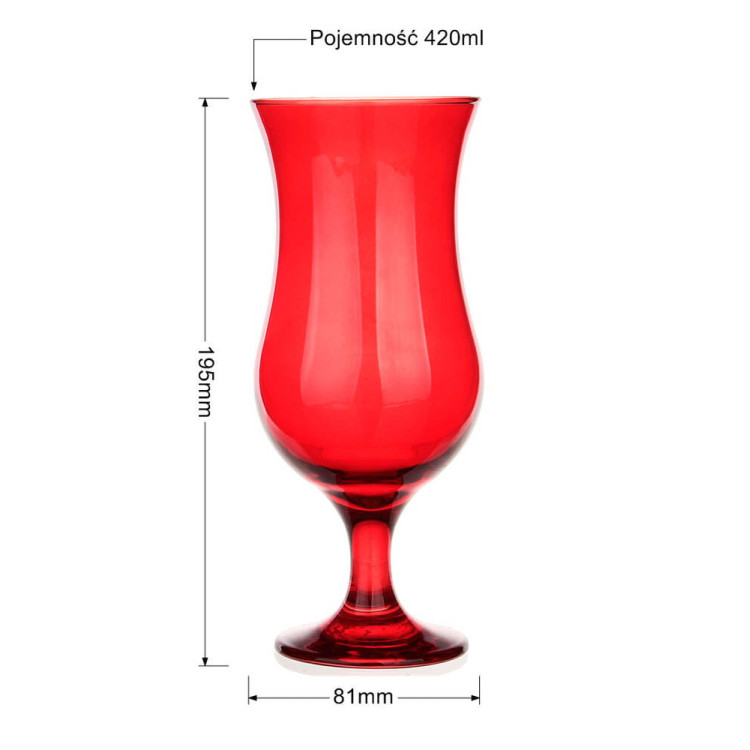 Szklanki na nóżce Glasmark kieliszki koktajlowe kolorowe 420 ml zestaw 6 sztuk Szklanki na nóżce Glasmark kieliszki koktajlowe kolorowe 420 ml zestaw 6 sztuk
