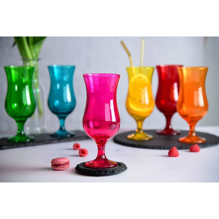 Szklanki na nóżce Glasmark kieliszki koktajlowe kolorowe 420 ml zestaw 6 sztuk Szklanki na nóżce Glasmark kieliszki koktajlowe kolorowe 420 ml zestaw 6 sztuk