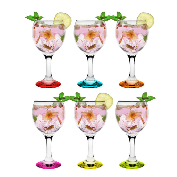 Kieliszki do wina 220 ml Glasmark komplet 6 sztuk kolorowe dno Kieliszki do wina 220 ml Glasmark komplet 6 sztuk kolorowe dno