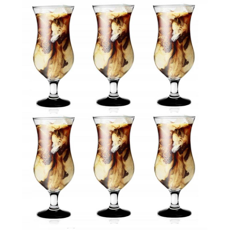 Kieliszki koktajlowe Glasmark szklanki na czarnej nóżce 420 ml zestaw 6 sztuk Kieliszki koktajlowe Glasmark szklanki na czarnej nóżce 420 ml zestaw 6 sztuk