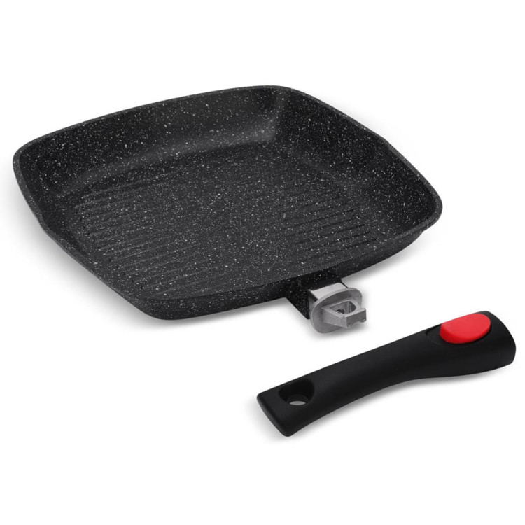 Patelnia granitowa grillowa Edenberg EB 8129 24x24 z pokrywką kwadratowa Patelnia granitowa grillowa Edenberg EB 8129 24x24 z pokrywką kwadratowa
