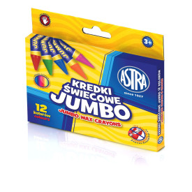 Kredki świecowe Jumbo woskowe grube 12 kolorów