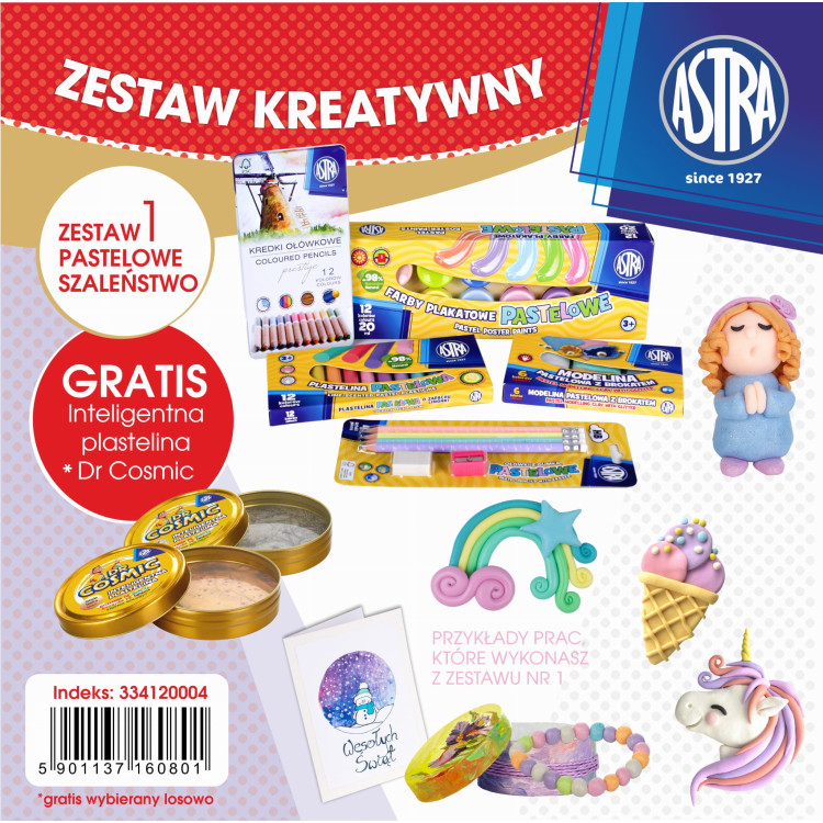 Zestaw kreatywny dla dzieci nr 1 - pastelowe szaleństwo  - szare pudełko