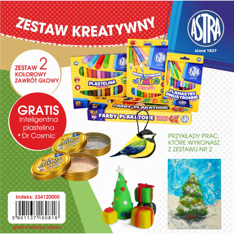 Zestaw kreatywny dla dzieci nr 2 - kolorowy zawrót głowy - szare pudełko