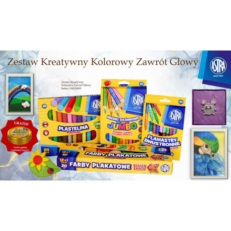 Zestaw kreatywny dla dzieci nr 2 - kolorowy zawrót głowy - szare pudełko