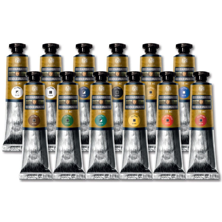Farby olejne Artea 18ml - Zestaw nr 1