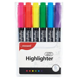Cienki zakreślacz Highlighter 601 - zestaw 6 kolorów