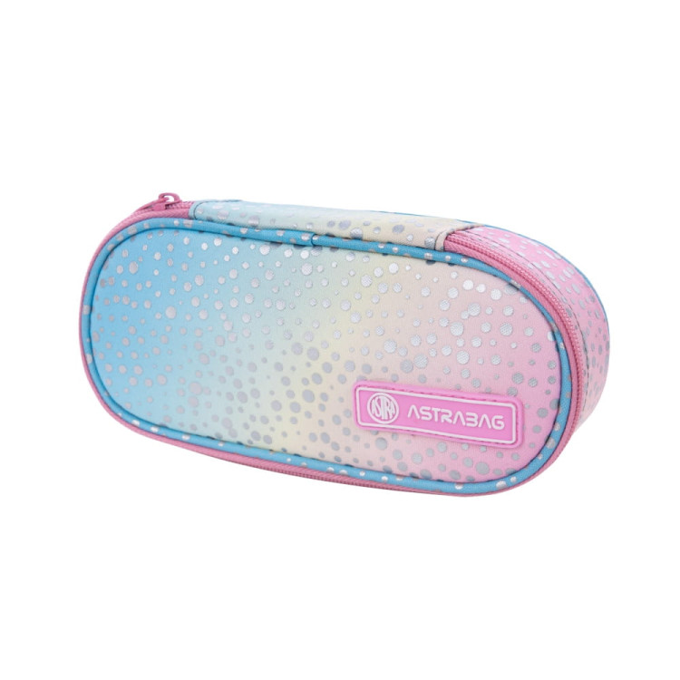 Saszetka - piórnik Astrabag Ombre z srebrnym wzoreum fluo