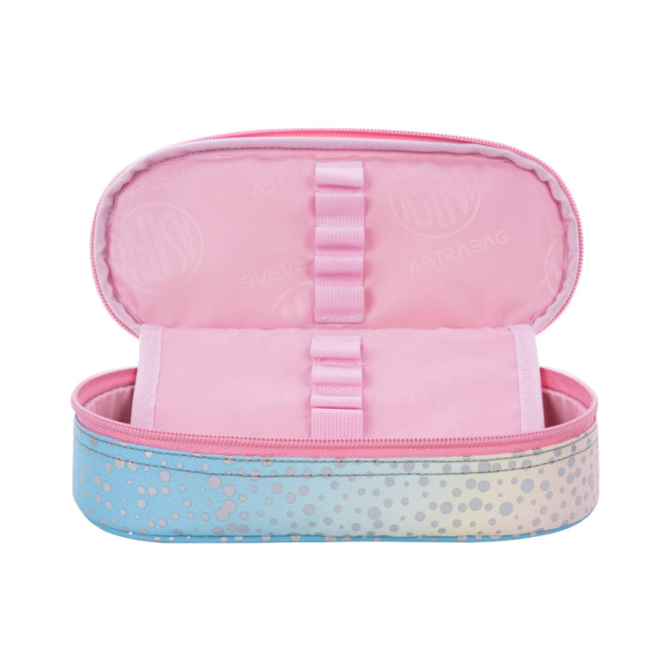 Saszetka - piórnik Astrabag Ombre z srebrnym wzoreum fluo