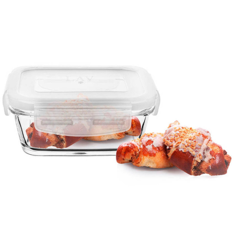 Szklany pojemnik z pokrywką 12x12 cm do przechowywania żywności Glasmark 300 ml Szklany pojemnik z pokrywką 12x12 cm do przechowywania żywności Glasmark 300 ml