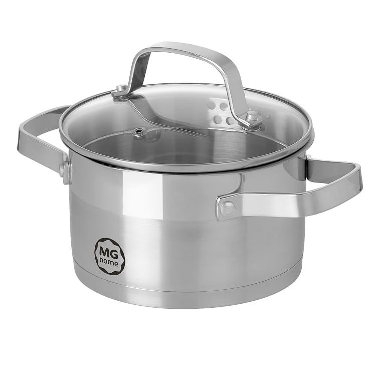 Garnek z pokrywką ze stali nierdzewnej 18 cm MG Home Professional Garnek z pokrywką ze stali nierdzewnej 18 cm MG Home Professional