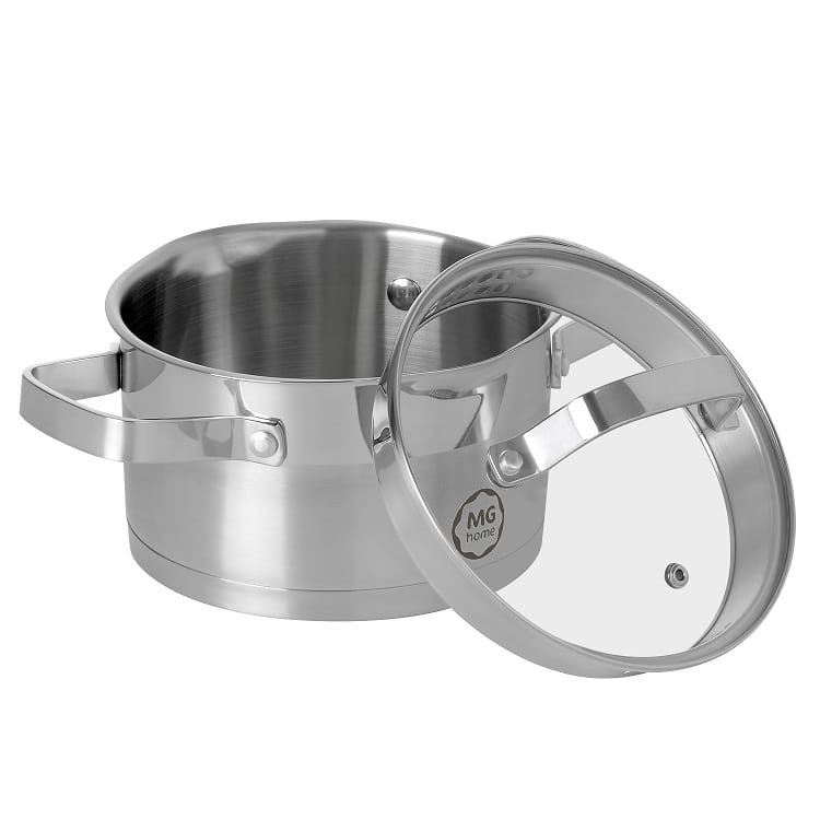 Garnek z pokrywką ze stali nierdzewnej 18 cm MG Home Professional Garnek z pokrywką ze stali nierdzewnej 18 cm MG Home Professional