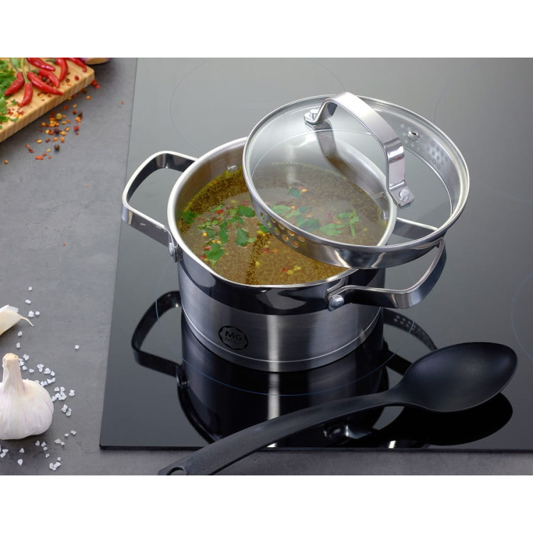 Garnek z pokrywką ze stali nierdzewnej 18 cm MG Home Professional