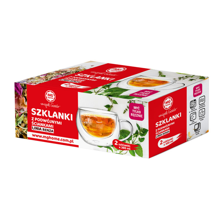 Szklanki termiczne RENZA do kawy 300 ml latte komplet 6 szt szklanek