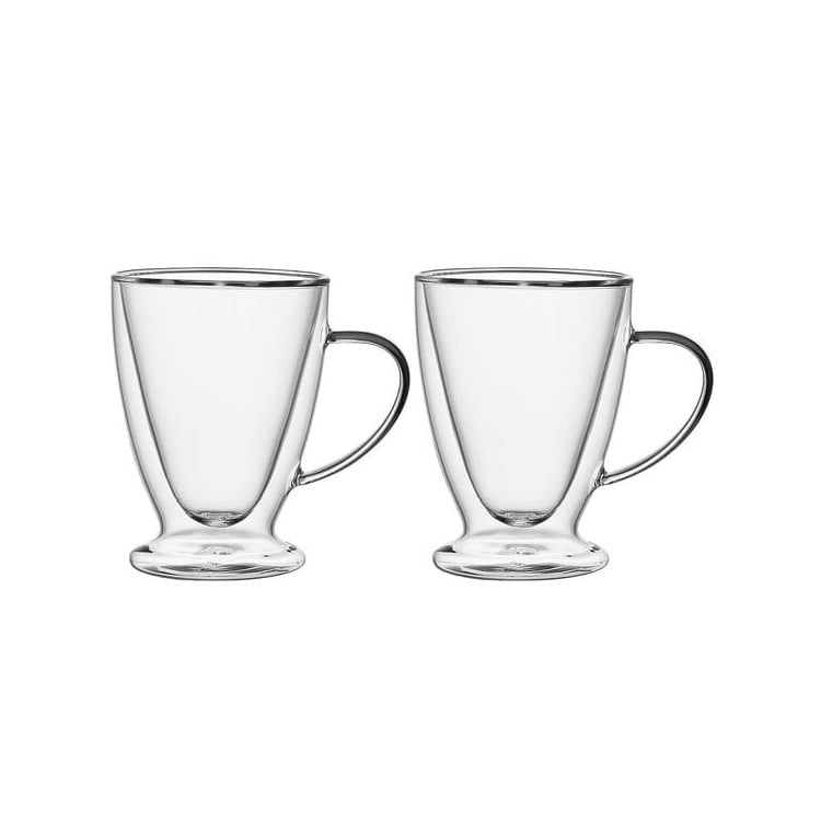 Zestaw 2 szklanek termicznych 300 ml stożek do kawy latte RENZA MGHOME