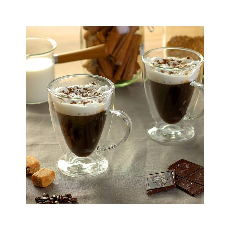 Zestaw 2 szklanek termicznych 300 ml stożek do kawy latte RENZA MGHOME