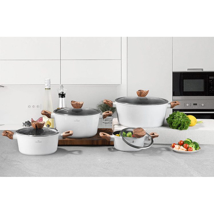 Garnki marmurowe Zilner ZL 8550 Indukcja 8 el zestaw garnków Garnki marmurowe Zilner ZL 8550 Indukcja 8 el zestaw garnków