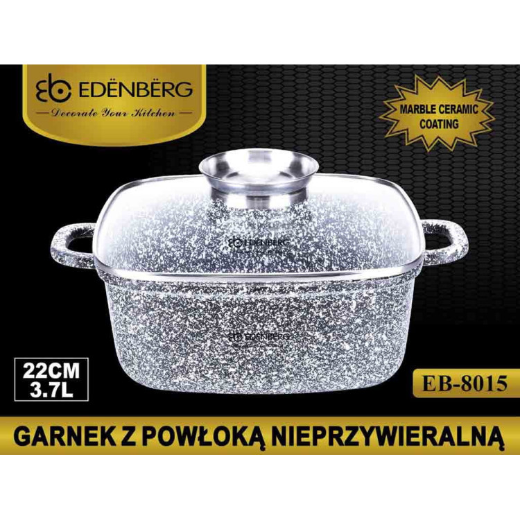 Garnek Marmurowy Edenberg EB 8015 Brytfanna 3.7L INDUKCJA 22 cm Garnek Marmurowy Edenberg EB 8015 Brytfanna 3.7L INDUKCJA 22 cm