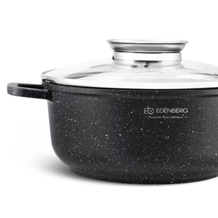 Garnek marmurowy z pokrywką Edenberg EB 8117 3.3L na indukcję 22 cm Garnek marmurowy z pokrywką Edenberg EB 8117 3.3L na indukcję 22 cm