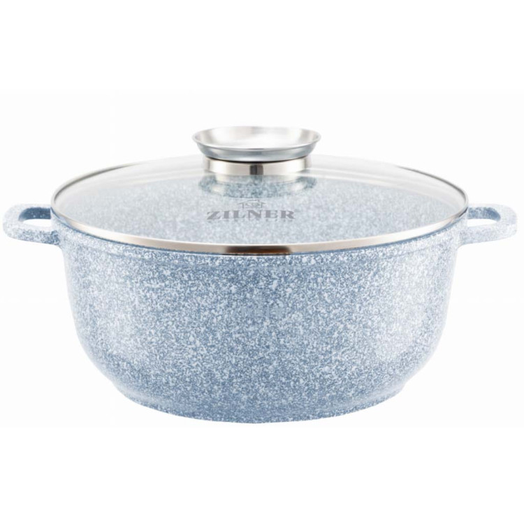 Garnek z pokrywką marmurowy Zilner ZL 7074 6.8L na indukcję 28 cm