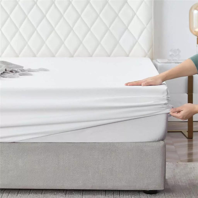 Prześcieradło 160x200 Cotton World bawełniane grube premium z gumką białe
