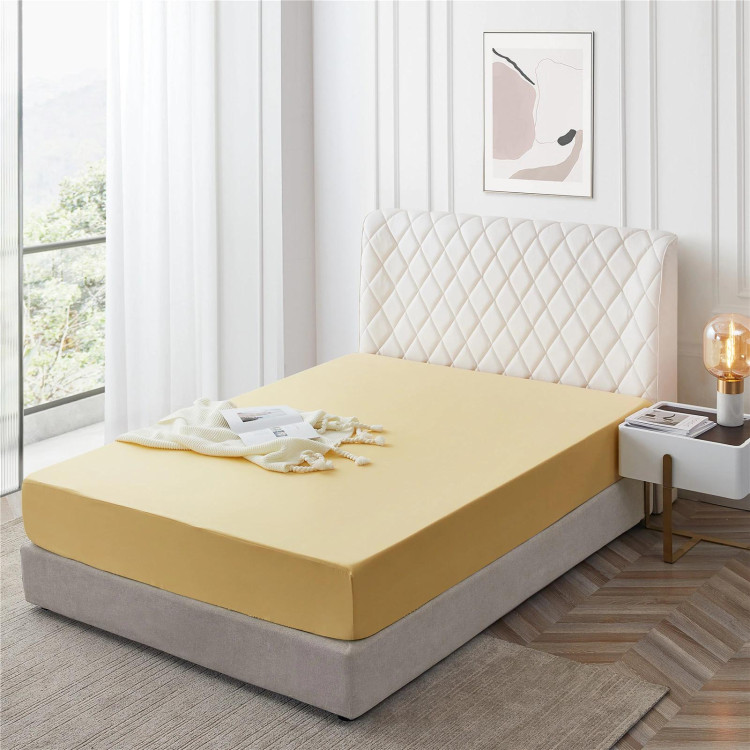 Prześcieradło 160x200 Cotton World bawełniane grube premium z gumką beżowe