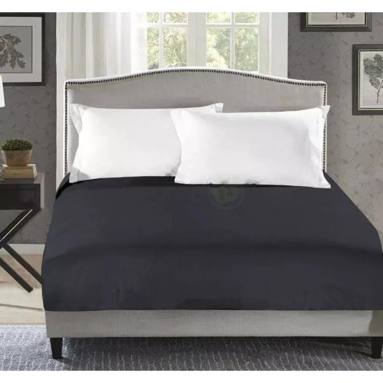 Prześcieradło 200x220 Cotton World bawełniane grube premium z gumką czarne