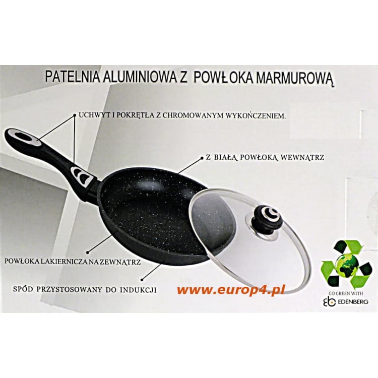 Patelnia Edenberg EB 9001 c - 20 cm Ceramiczna Indukcja Marmurowa Patelnia Edenberg EB 9001 c - 20 cm Ceramiczna Indukcja Marmurowa